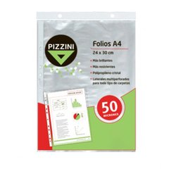 FOLIOS PIZZINI A4 50MIC. x 12U.