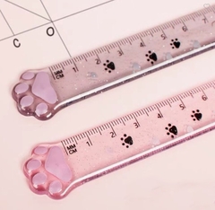 REGLA DE PLASTICO CAT PAWS GLITTER ♥ 15CM - Vip Paper