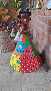 Boneca Luminária Abajur em Madeira 65 cm de altura Artesanato Mineiro 