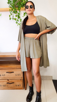 Maxi Kimono Verde Oliva - comprar online