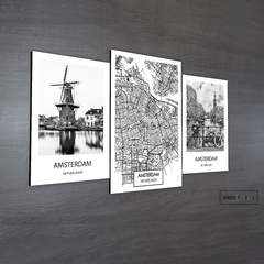 Tríptico escalonado Mapas y Ciudades Nórdicos 2 - comprar online