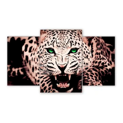 Tríptico escalonado Leopardos 25