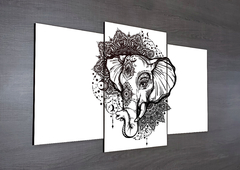 Tríptico escalonado Elefantes 39 - comprar online