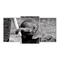 Tríptico escalonado Elefantes 91