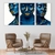 Trio de Quadros Mulheres Pintadas Azul Moderno - Moldura Maringá - Quadros Decorativos