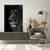 Quadro Decorativo Face do Leão Preto e Branco - Moldura Maringá - Quadros Decorativos