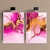 Dupla de Quadros Abstrato Marmorizado Pink com Dourado - Moldura Maringá - Quadros Decorativos