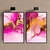 Dupla de Quadros Abstrato Marmorizado Pink com Dourado na internet
