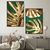 Dupla de Quadros Decorativos Costela de Adão Dourada Fundo Verde na internet