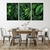 Trio de Quadros Decorativos Folhas Verdes