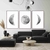 Trio de Quadros Fases da Lua Preto e Branco - Moldura Maringá - Quadros Decorativos