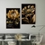 Dupla de Quadros Decorativos Beleza Floral em Fundo Preto