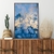 Quadro Decorativo Abstrato Azul com Detalhes Dourado - Moldura Maringá - Quadros Decorativos