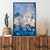 Quadro Decorativo Abstrato Azul com Detalhes Dourado
