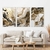 Trio de Quadros Decorativos Abstrato Marmorizado Detalhes em Dourado - loja online