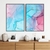 Dupla de Quadros Abstrato Rosa e Azul - Moldura Maringá - Quadros Decorativos