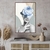 Quadro Decorativo Mulher Arte Colagem Flor Azul na internet