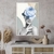 Quadro Decorativo Mulher Arte Colagem Flor Azul