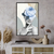 Quadro Decorativo Mulher Arte Colagem Flor Azul - Moldura Maringá - Quadros Decorativos