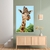 Quadro Decorativo Girafa Fundo Azul