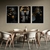 Trio de Quadros Decorativos Mulheres Black Gold - Moldura Maringá - Quadros Decorativos