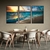 Trio de Quadros Praia Ondas ao Entardecer - Moldura Maringá - Quadros Decorativos