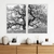Dupla de Quadros Decorativos Árvore Preto e Branco - Moldura Maringá - Quadros Decorativos