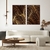 Dupla de Quadros Decorativos Abstrato Fios de Ouro