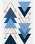 Quadro Decorativo 3 Telas Abstratos Geométrico Azul V na internet