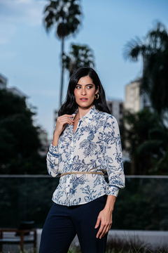 CAMISA ESTAMPADA COM FITA PESPONTADA - 80.034 na internet