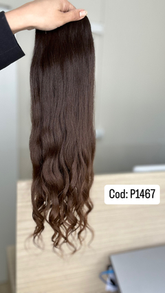 CABELO HUMANO CASTANHO NATURAL 55 CM 121 GRAMAS