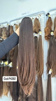 CABELO HUMANO CASTANHO NATURAL 76CM 125 GRAMAS