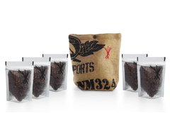 CAFÉ BOX FUEGO: 5 Variedades de café Fuego (70gr c/u)+ Bag de arpillera reciclada