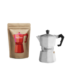 COMBO CAFÉ VOLTURNO - CAFETERA CLASICA 3 (180 cm3) + CUARTO DE CAFÉ