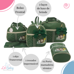 KIT BOLSA MATERNIDADE 5 PEÇAS SAFARI VERDE MILITAR - comprar online