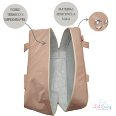 KIT BOLSA MATERNIDADE 3 PEÇAS CHEVRON NUDE + SAIDA MATERNIDADE MENINA - loja online