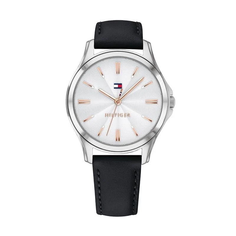 Reloj Tommy Hilfiger de mujer con malla de cuero negro