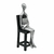 Escultura Homem Sentado na Cadeira Prata