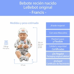 FRANCIS- Bebote Recién Nacido (con sexo y ojos cerrados)-Lb402 en internet