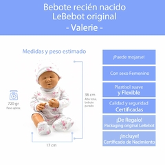 VALERIE- Bebote Recién Nacido (con sexo y ojos cerrados)-Lb404 en internet