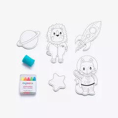 ¡PINTAR EN EL AGUA! Set Space de Goma Eva