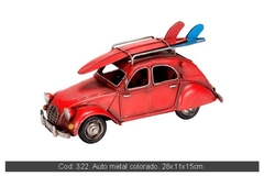 AUTO ESTILO CITROEN 2CV CON TABLA DE SURF ROJO - comprar online