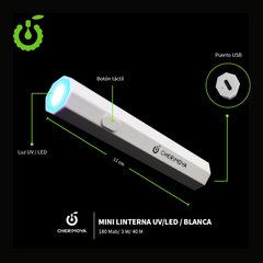 Cherimoya - Mini lampara led Portatil 3W Blanco