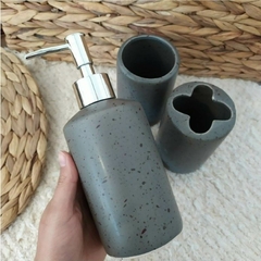 Set de Baño Ceramica simil Piedra Gris - comprar online