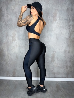 Conjunto Legging Fitness Liso Preto na internet