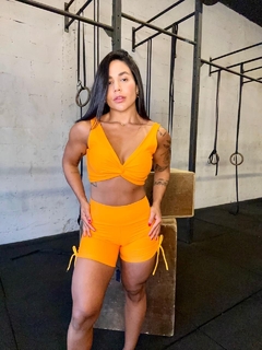 Conjunto Short Fitness Basic Amarelo