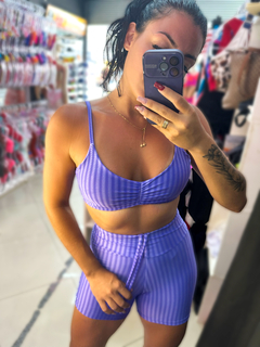 Conjunto Short Fitness 3D Lilás na internet