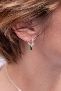 ARGOLLAS CON PIEDRA VERDE - comprar online