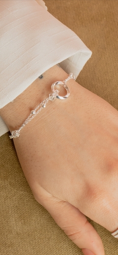 PULSERA PLATA ARANDELAS ENTRELAZADAS - AMS