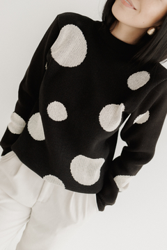 tricot polka dots preto - comprar online